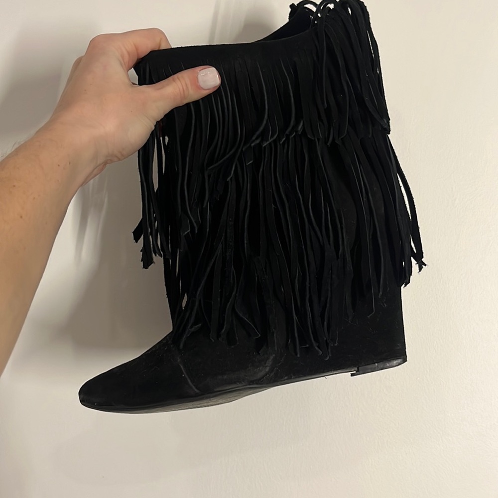 Bobbles & Lace fringe boots